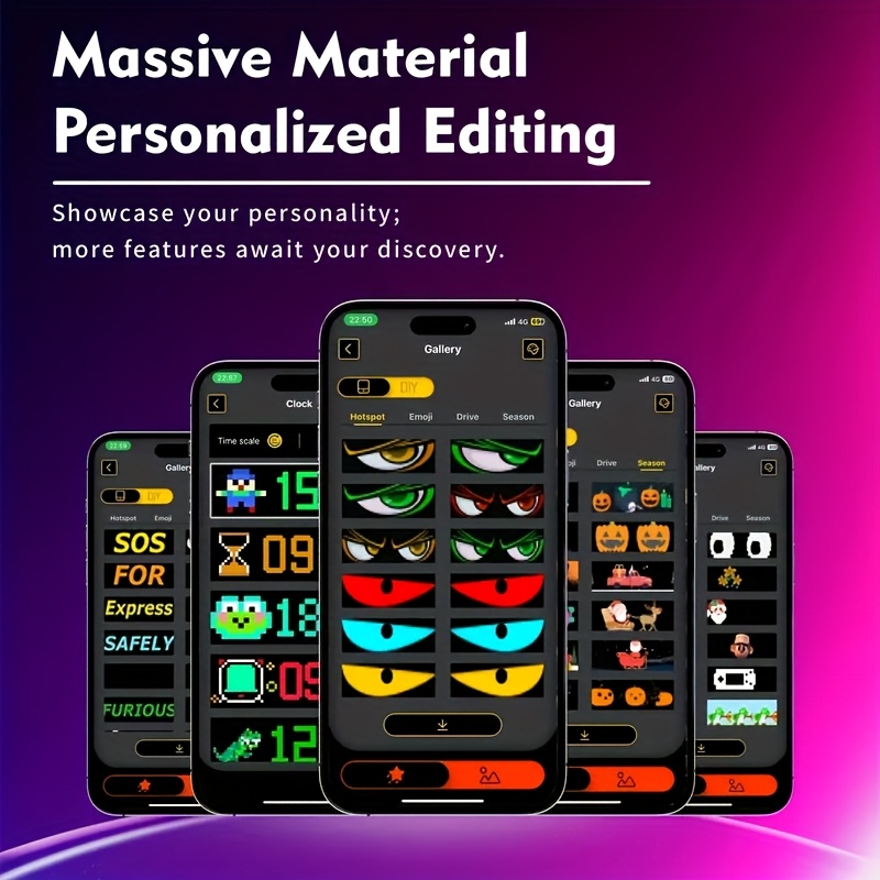 Car Mounted LED Soft Screen, Remote Control And APP Control, DIY Animation/text Flexible LED Matrix Panel, USB 5V Programmable Decorative Car, Car Decoration Accessories -13.7in * 4in 2pcs - Image 4