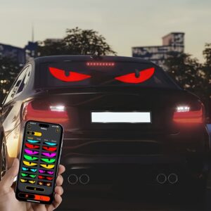 Car Mounted LED Soft Screen, Remote Control And APP Control, DIY Animation/text Flexible LED Matrix Panel, USB 5V Programmable Decorative Car, Car Decoration Accessories -13.7in * 4in 2pcs