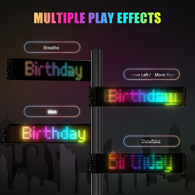 Car Mounted LED Soft Screen, Remote Control And APP Control, DIY Animation/text Flexible LED Matrix Panel, USB 5V Programmable Decorative Car, Car Decoration Accessories -13.7in * 4in 2pcs - Image 5