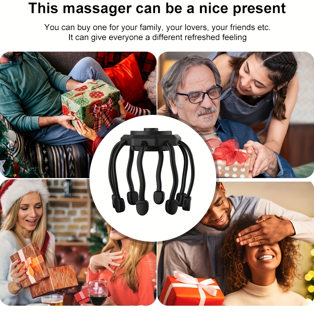 8-Finger Scalp Massager - Portable, USB Rechargeable Electric Head Massager with 3 Modes for Deep Relaxation And Relax, Relax Device | Modern Headgear | Rechargeable Battery, Scalp Massage - Image 9