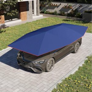 YOLENY Car Umbrella, Fully/Semi-Automatic with Remote Control, Retractable Cover for Sun and Weather Shelter, Electric Folding Outdoor Carport Protection
