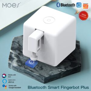 MOES Fingerbot Plus Smart Button Pusher No Wiring Switch, Upgrade With Touch Control, Work With Smart Life App, Add MOES Tuya Hub Make It Compatible With Alexa, Google Home And Timer Control