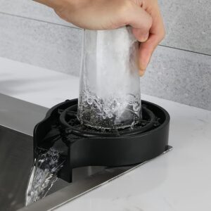 High-Pressure Kitchen Glass Rinser - Automatic Cup Washer with 20" Hose, Bottle Cleaner & Sprayer for Faucet Accessories
