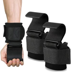 2 Pack Weight Lifting Hooks - Upgraded Heavy-Duty Non-Slip Wrist Straps for Deadlift, Powerlifting, Pull-Ups, Squats, Shrugs Gym Training - Assist Grips for Bench Press, Barbell Rows & Strength Workouts