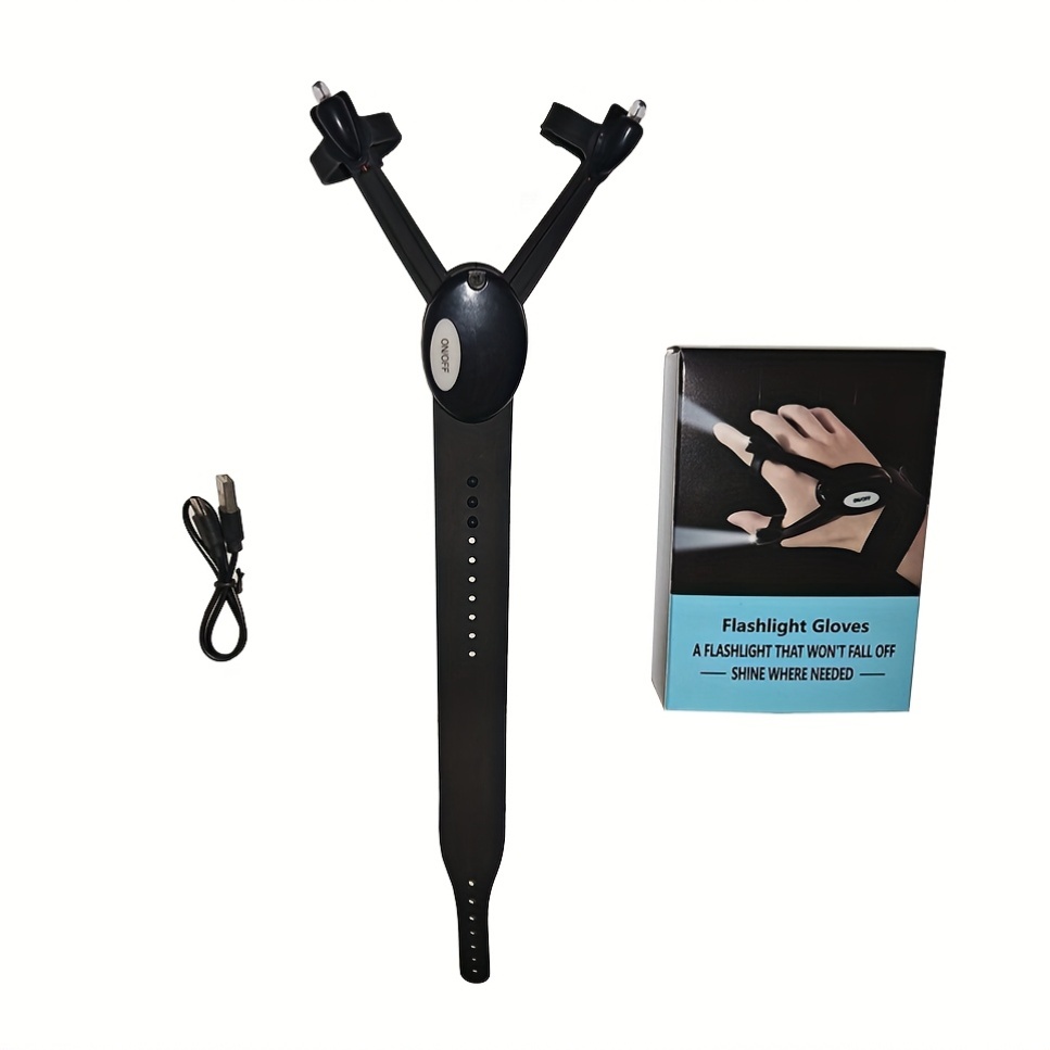 Glow-in-the-Dark Multi-Function Gloves with USB Charging - Cool Fashion Gifts for Men, Women, Boyfriend or Husband | Glowing Fingers for Night Camping, Fishing, Repair Trips | Father'S Day & Christmas Essentials, Glow Finger Gloves, Outdoor Activities, Functional Design, Longlasting Battery - Image 3