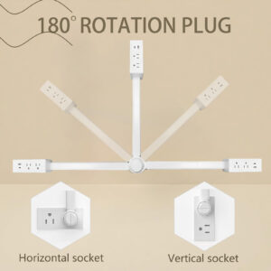 1pc Heavy-Duty 27.5" Extendable Outlet Extender with USB-A & USB-C Ports, 180° Rotating Plug, Space-Saving Design for Home & Office - Ideal for Smartphones, Tablets, Laptops, Chargers, Smartphone Charging Station, Versatile Charging Solution, Modern Aesthetic, Durable Construction, Tech Enthusiasts