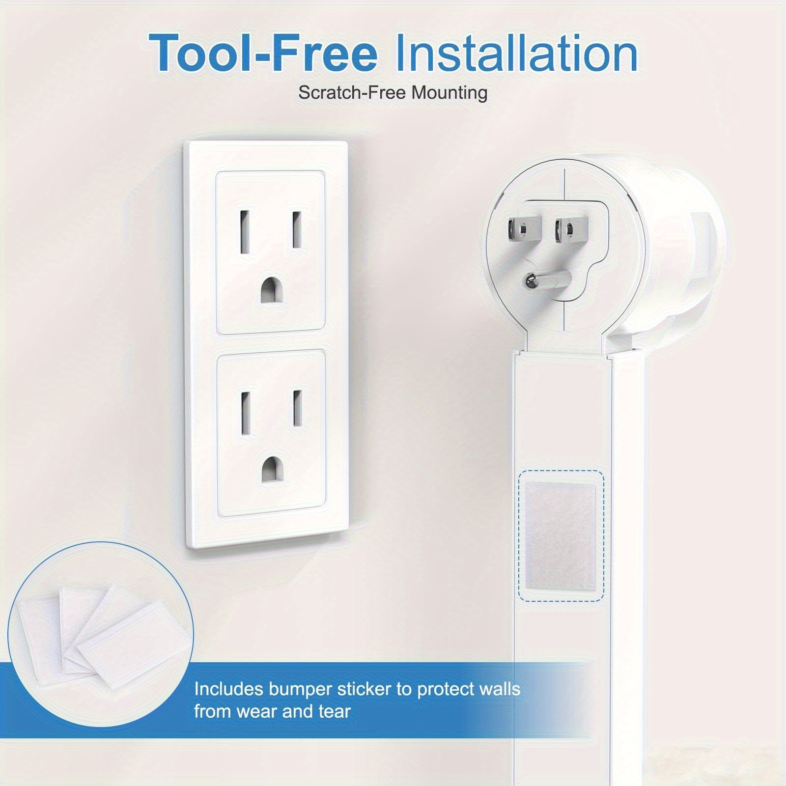 1pc Heavy-Duty 27.5" Extendable Outlet Extender with USB-A & USB-C Ports, 180° Rotating Plug, Space-Saving Design for Home & Office - Ideal for Smartphones, Tablets, Laptops, Chargers, Smartphone Charging Station, Versatile Charging Solution, Modern Aesthetic, Durable Construction, Tech Enthusiasts - Image 3