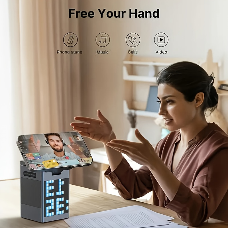 6-in-1 Fast Wireless Charging Station With Wireless Speaker, Digital Clock & Ambient Light - Magnetic Charger For IPhone 16/15/14/13/12 & for AirPods | Ideal Christmas Gift For Tech Lovers, USB-C Hub - Image 10