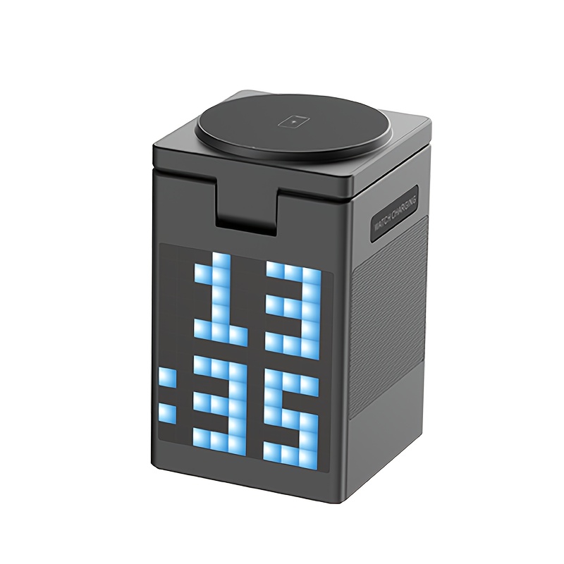 6-in-1 Fast Wireless Charging Station With Wireless Speaker, Digital Clock & Ambient Light - Magnetic Charger For IPhone 16/15/14/13/12 & for AirPods | Ideal Christmas Gift For Tech Lovers, USB-C Hub - Image 6