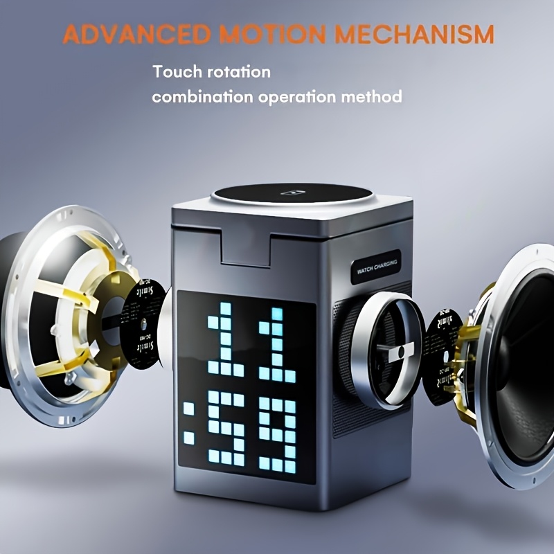 6-in-1 Fast Wireless Charging Station With Wireless Speaker, Digital Clock & Ambient Light - Magnetic Charger For IPhone 16/15/14/13/12 & for AirPods | Ideal Christmas Gift For Tech Lovers, USB-C Hub - Image 2